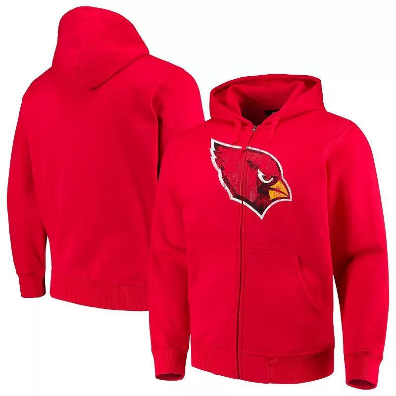 Men's G-III Sports by Carl Banks Cardinal Arizona Cardinals Primary Logo Full-Zip Hoodie, Size: 2XL, Red Product Image