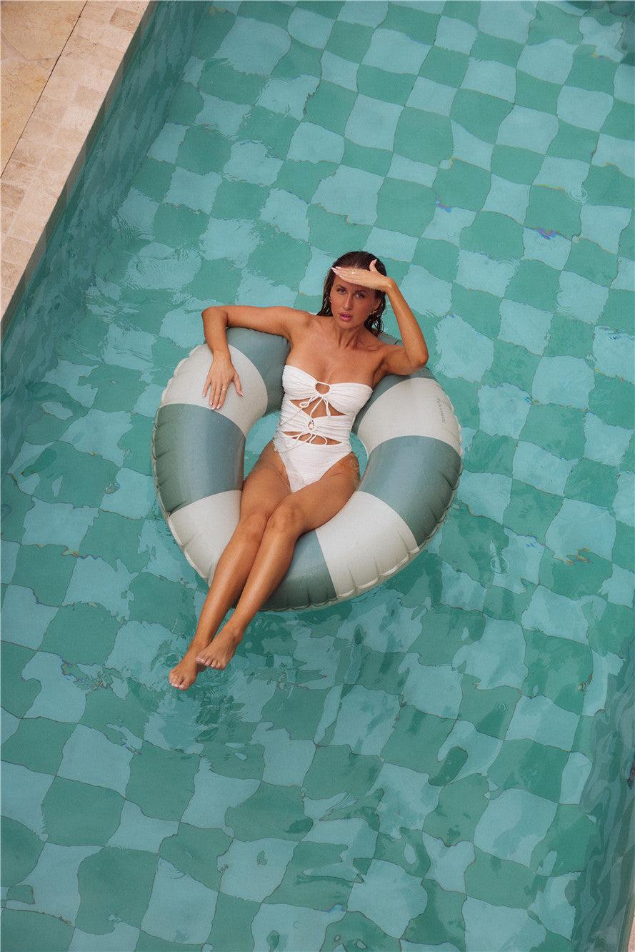 Rosewater Glow Swimsuit White Floral Product Image