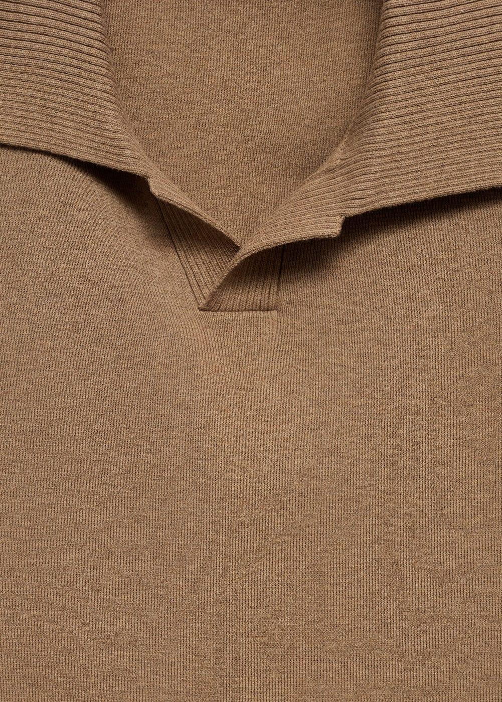 Textured knitted cotton polo shirt - Men | MANGO USA Product Image