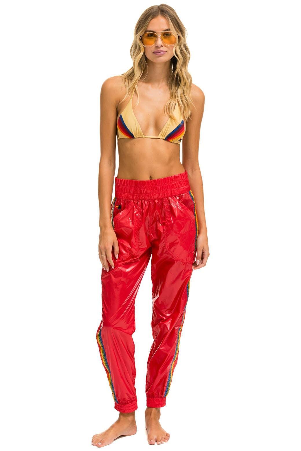 5 STRIPE HI RISE WIND PANT - CHERRY Female Product Image