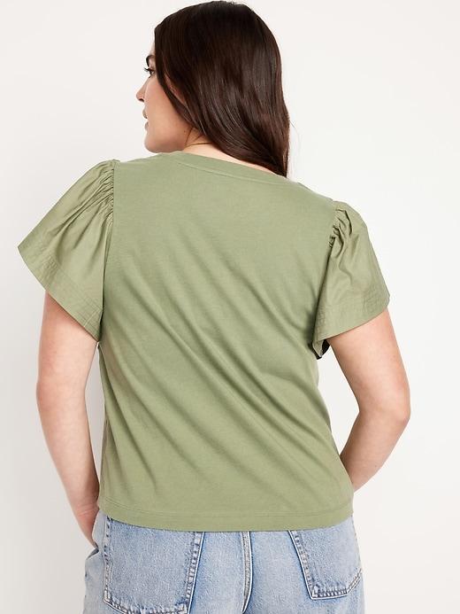 Flutter-Sleeve Combination Top Product Image
