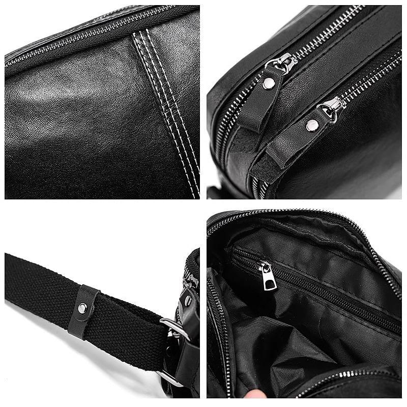 Faux Leather Contrast Stitching Crossbody Bag Product Image