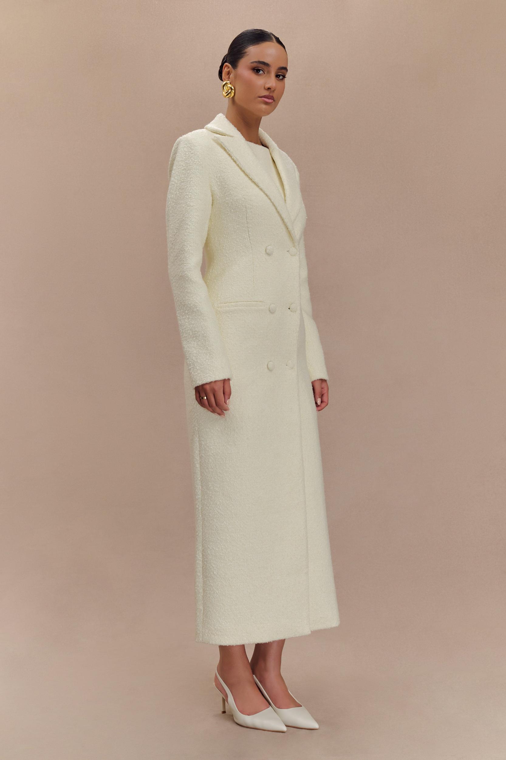 Carver Boucle Coat - Ivory Product Image