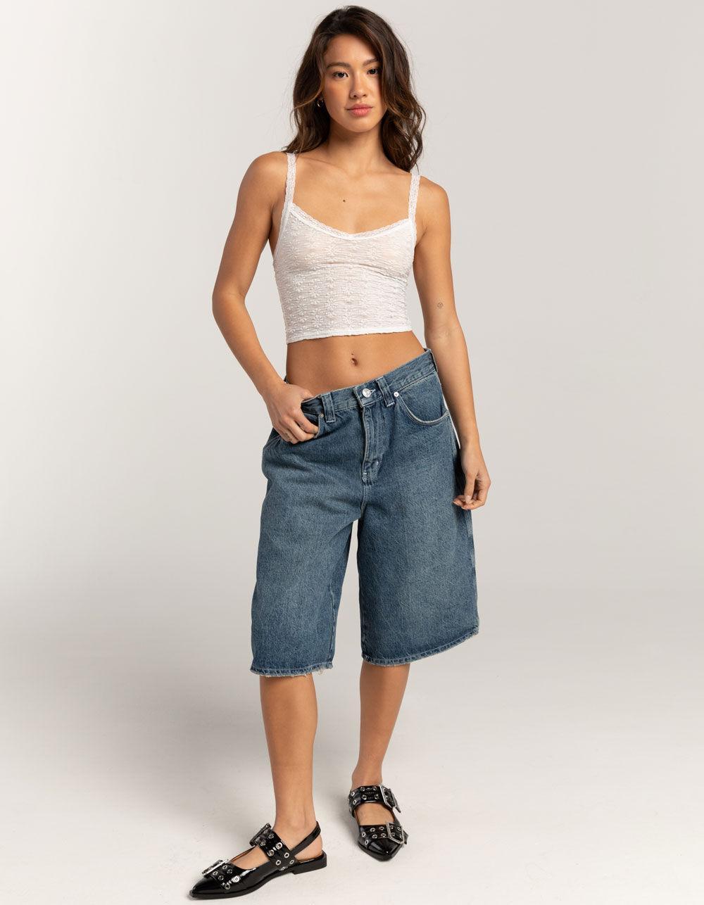FULL TILT Womens Lace Cami - GREEN Product Image