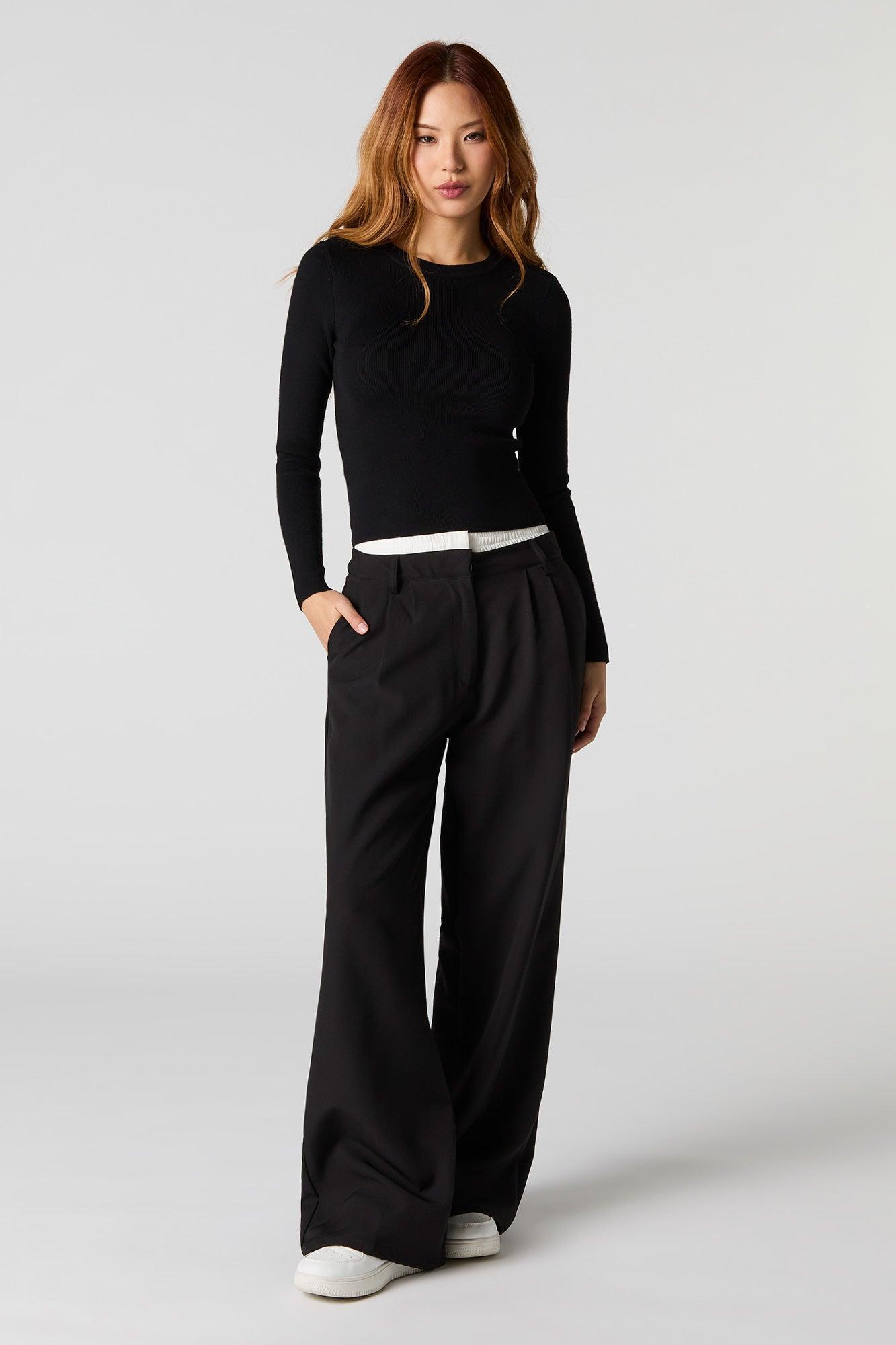Ribbed Knit Fitted Sweater Female Product Image
