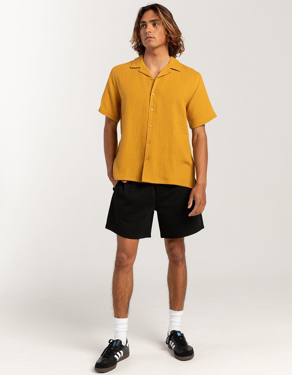 RSQ Mens Gauze Camp Shirt - GOLD Product Image