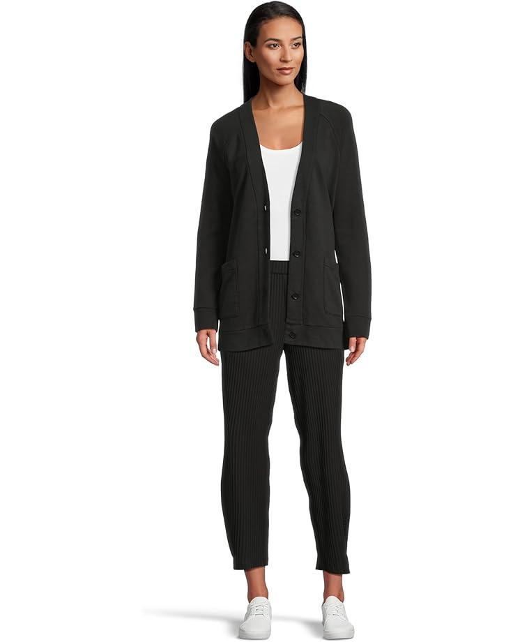 Button Front Boyfriend Blazer Silky Soft Performance Denim Product Image