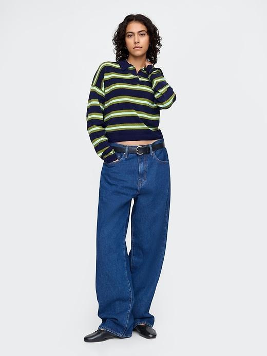 CashSoft Relaxed Polo Sweater Product Image