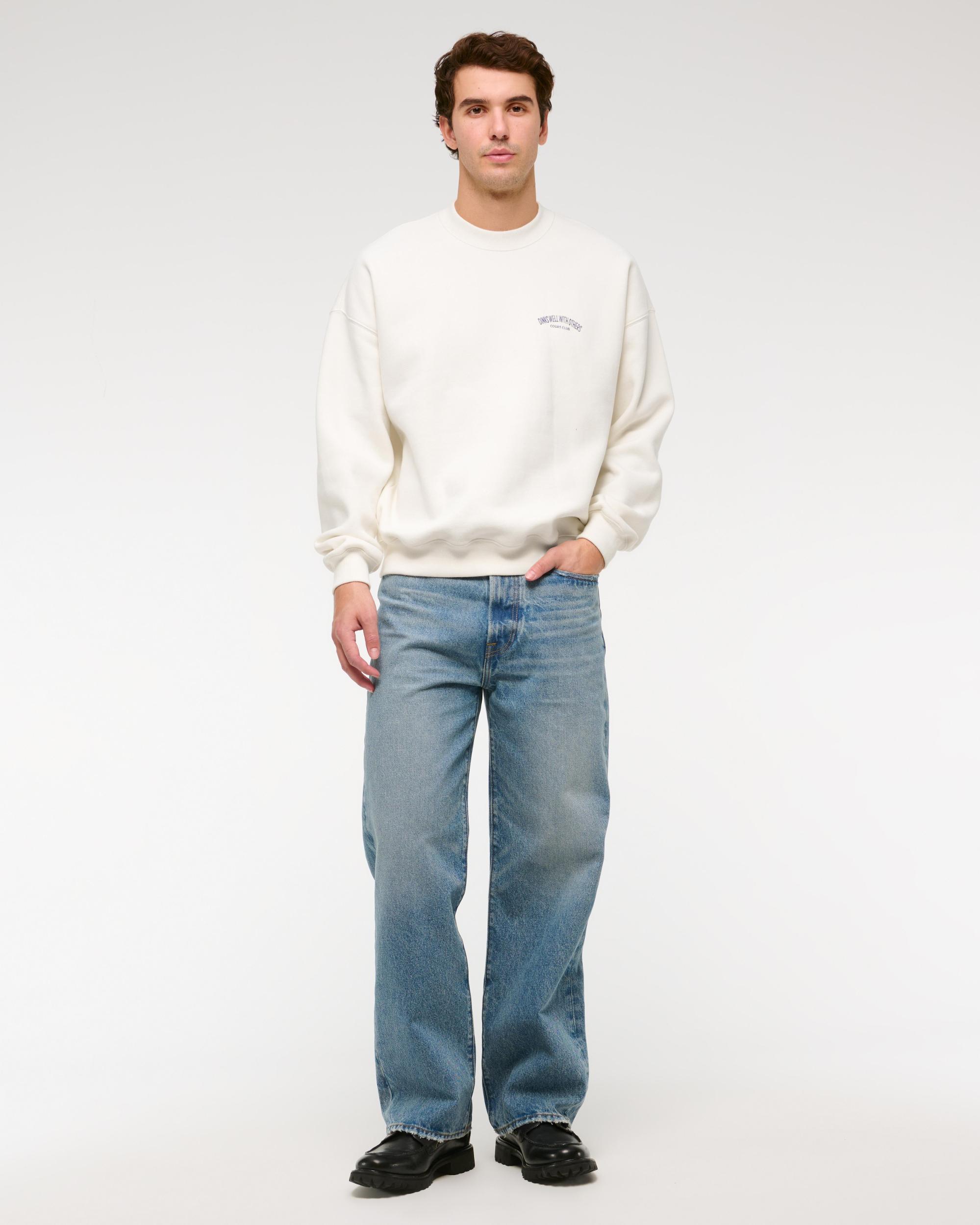 Sporty Graphic Crew Sweatshirt Product Image