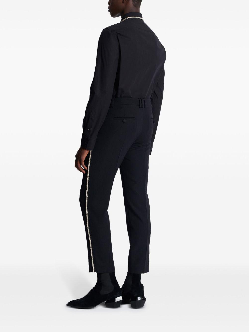 rhinestone-embellished straight-leg trousers Product Image