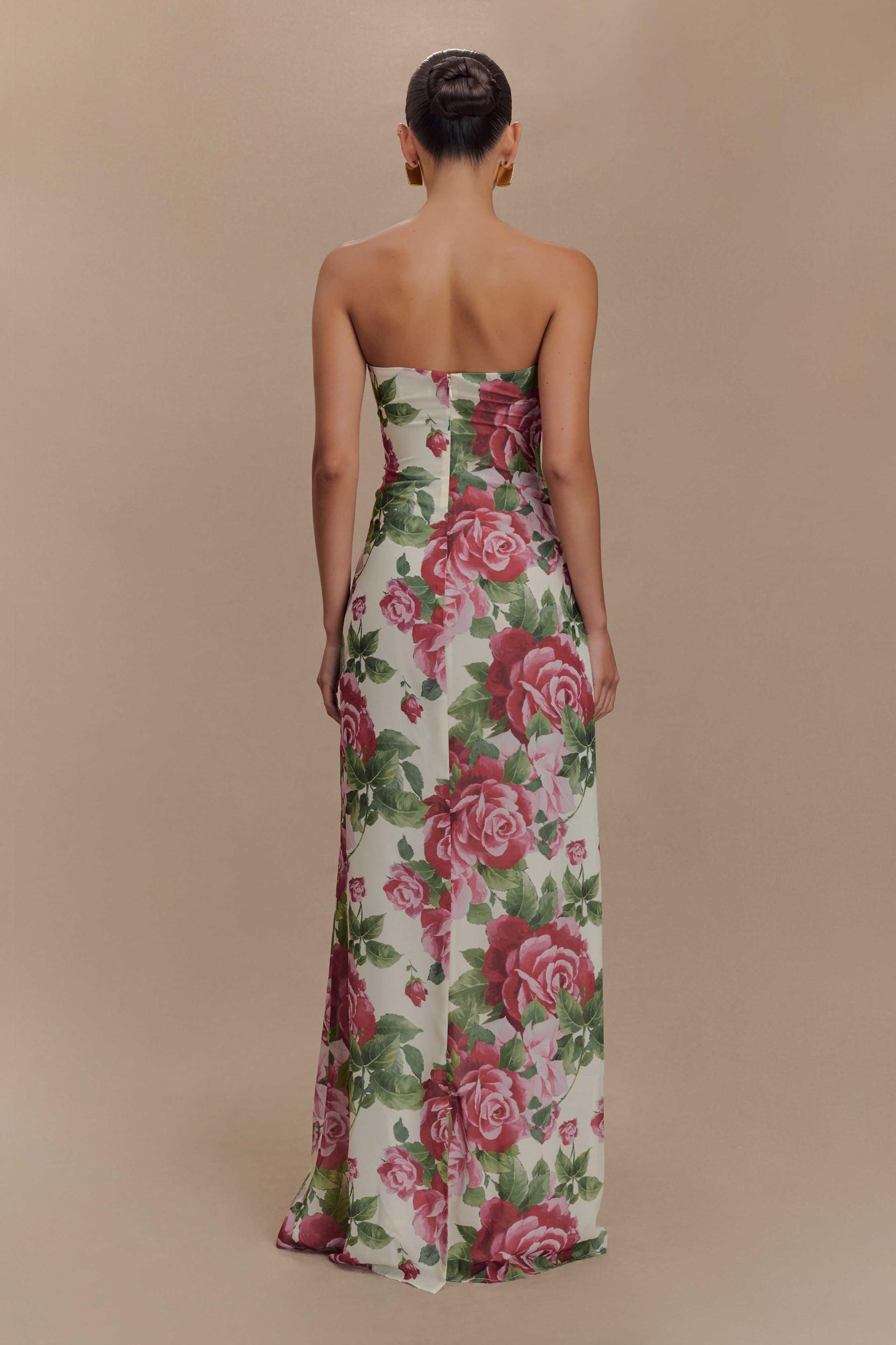 Ella Strapless Chiffon Maxi Dress - Sonia Rose Print Product Image