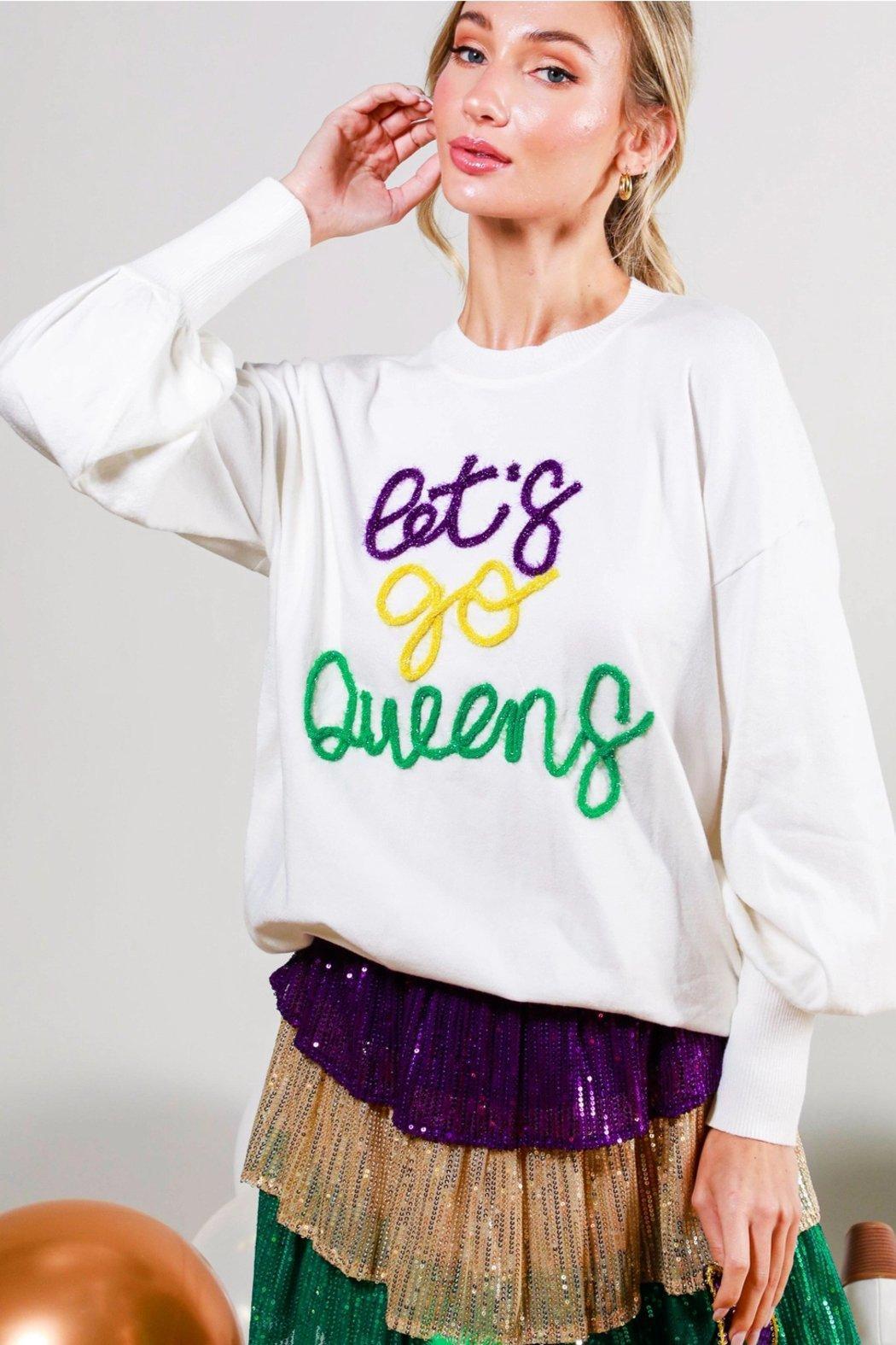 Mardi Gras Sweater Blouse Product Image