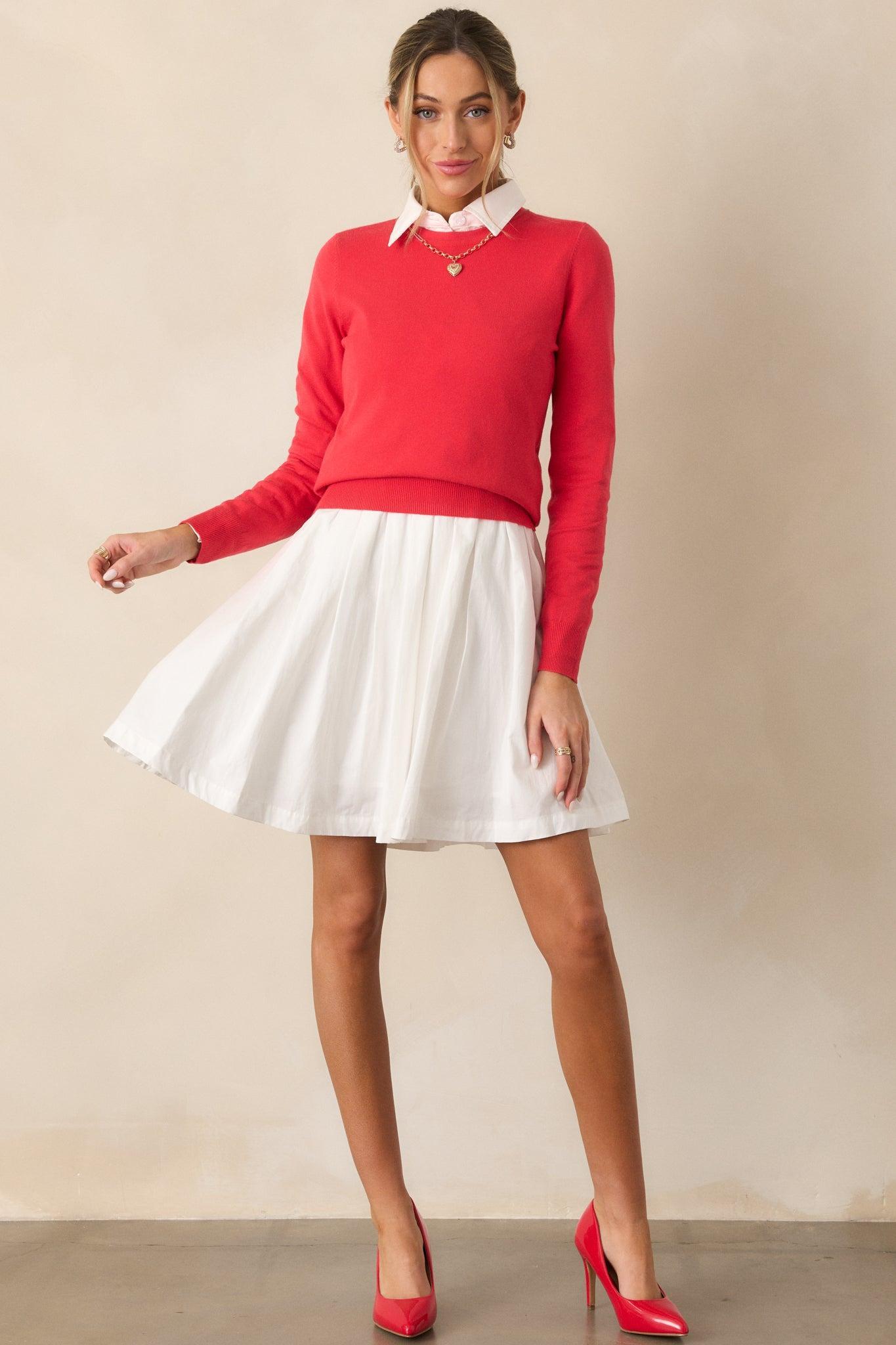 Wherever You Are Red Knit Sweater Product Image