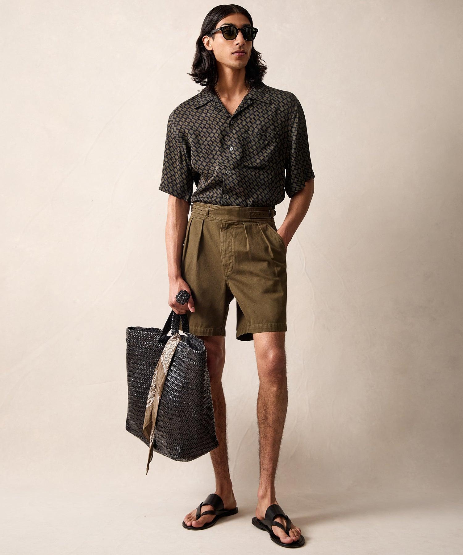 Relaxed Camp Collar Shirt in Navy Geo Product Image