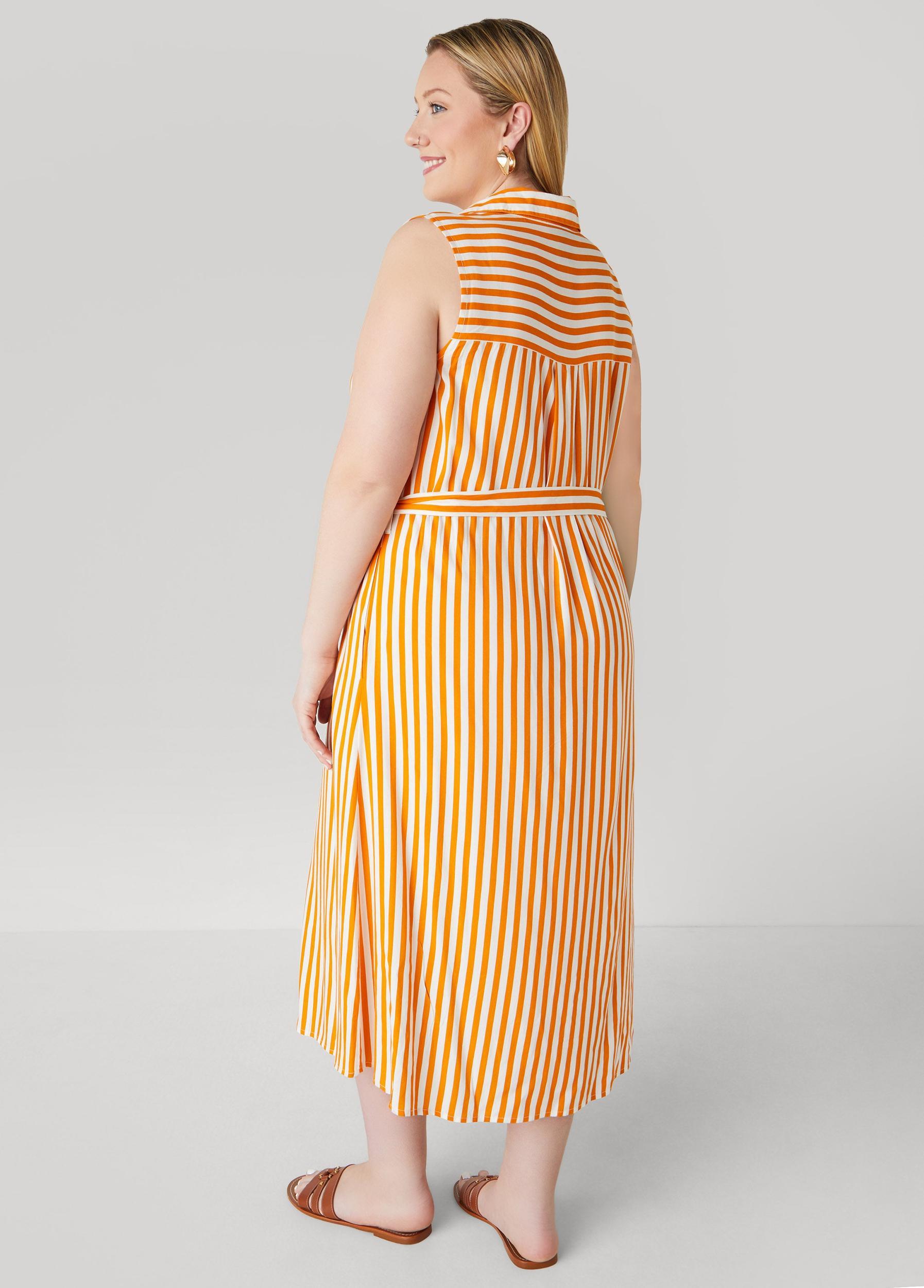 Button Front Striped Shirtdress Product Image