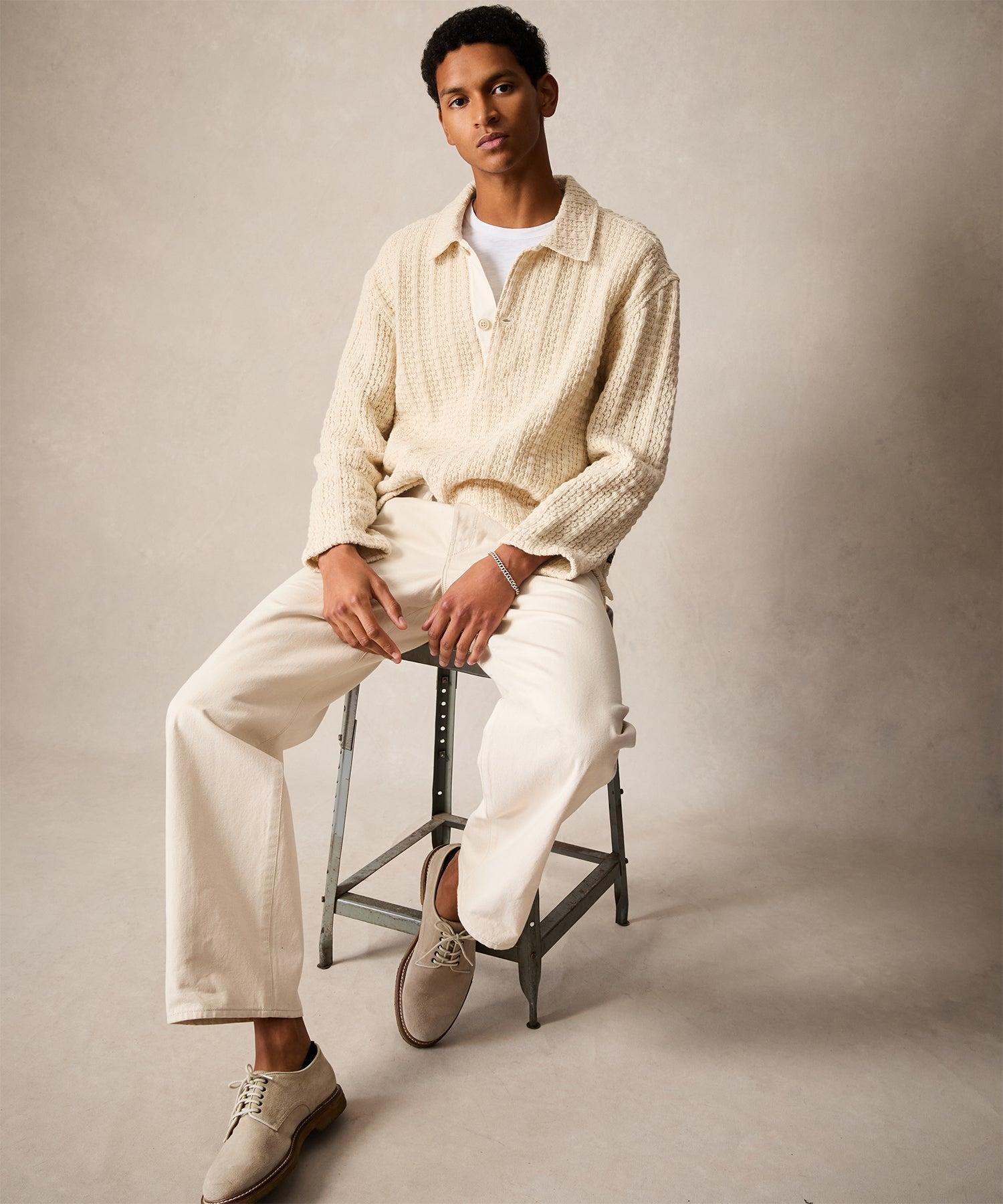 Textured Wool Polo Product Image