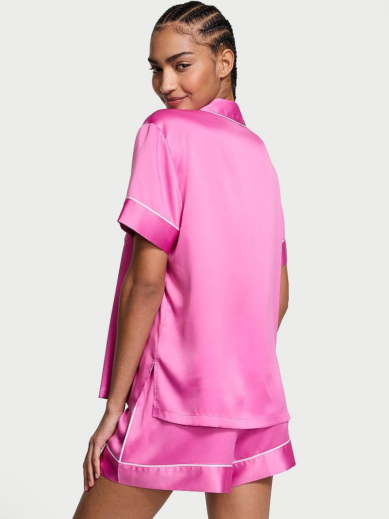 Glazed Satin Long Pajama Set Product Image