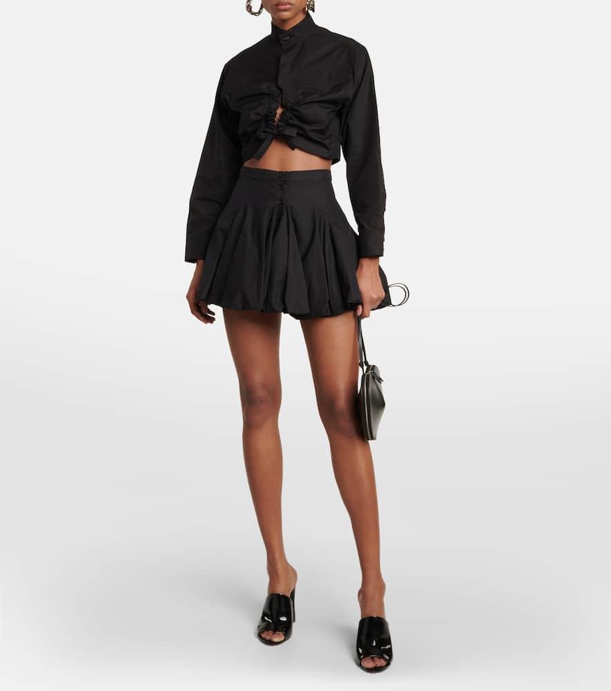 ALAÏA Cropped-bluse Aus Baumwolle In Black Product Image