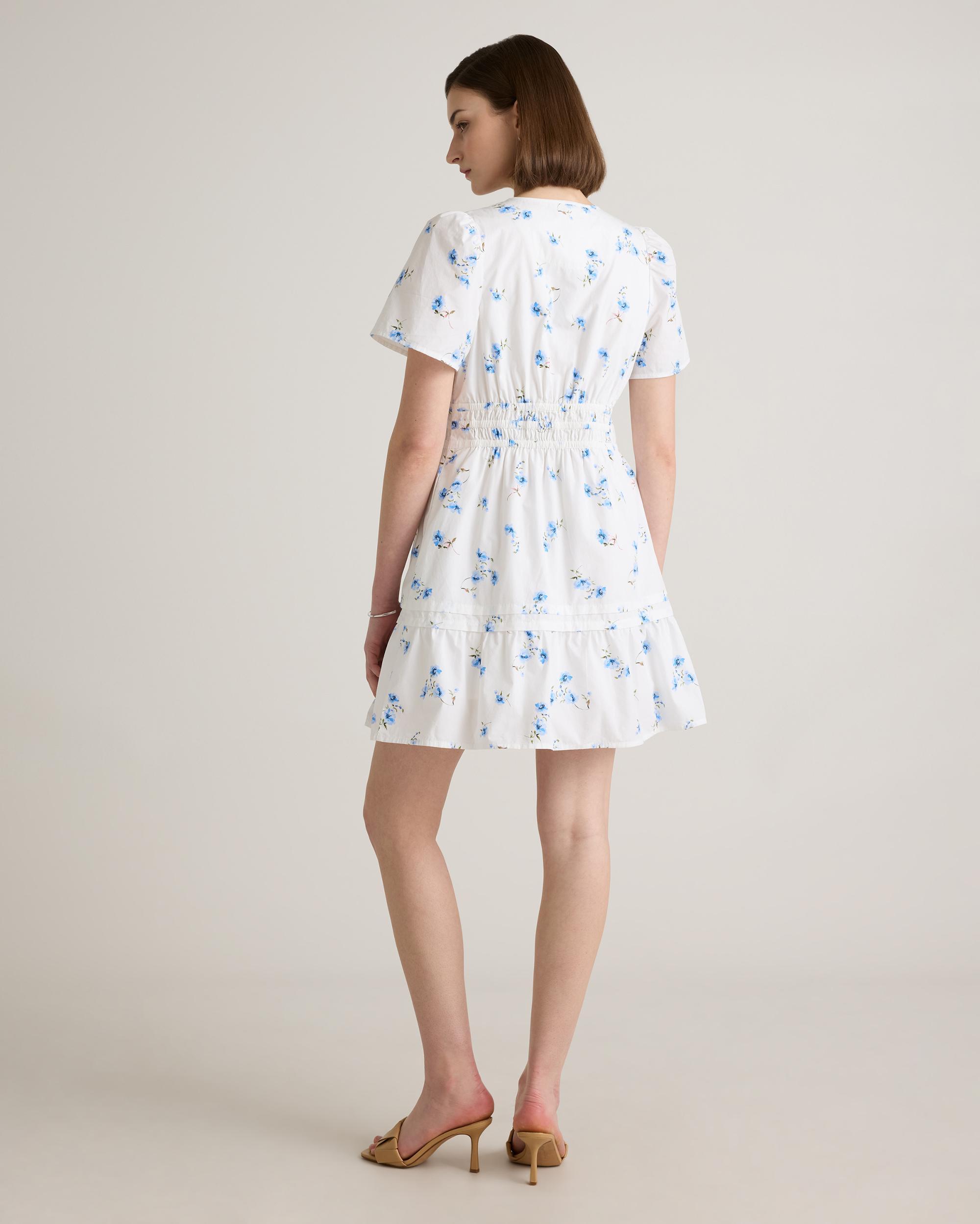 Quince | Women's Poplin Tiered Mini Dress Size XS, Organic Cotton Product Image