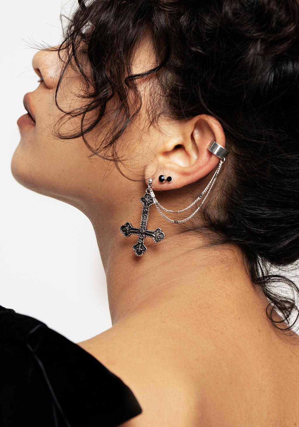 Crux Chain Cuff Earrings Product Image