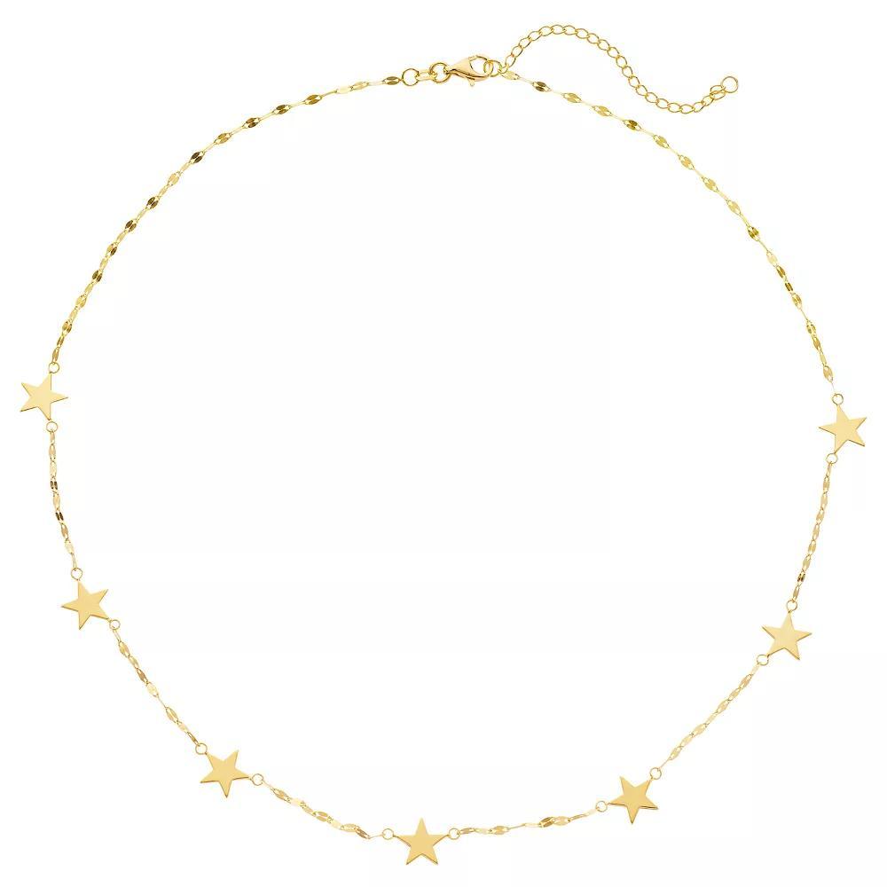 14k Gold Star Station Necklace, Women's, Size: 18" Product Image