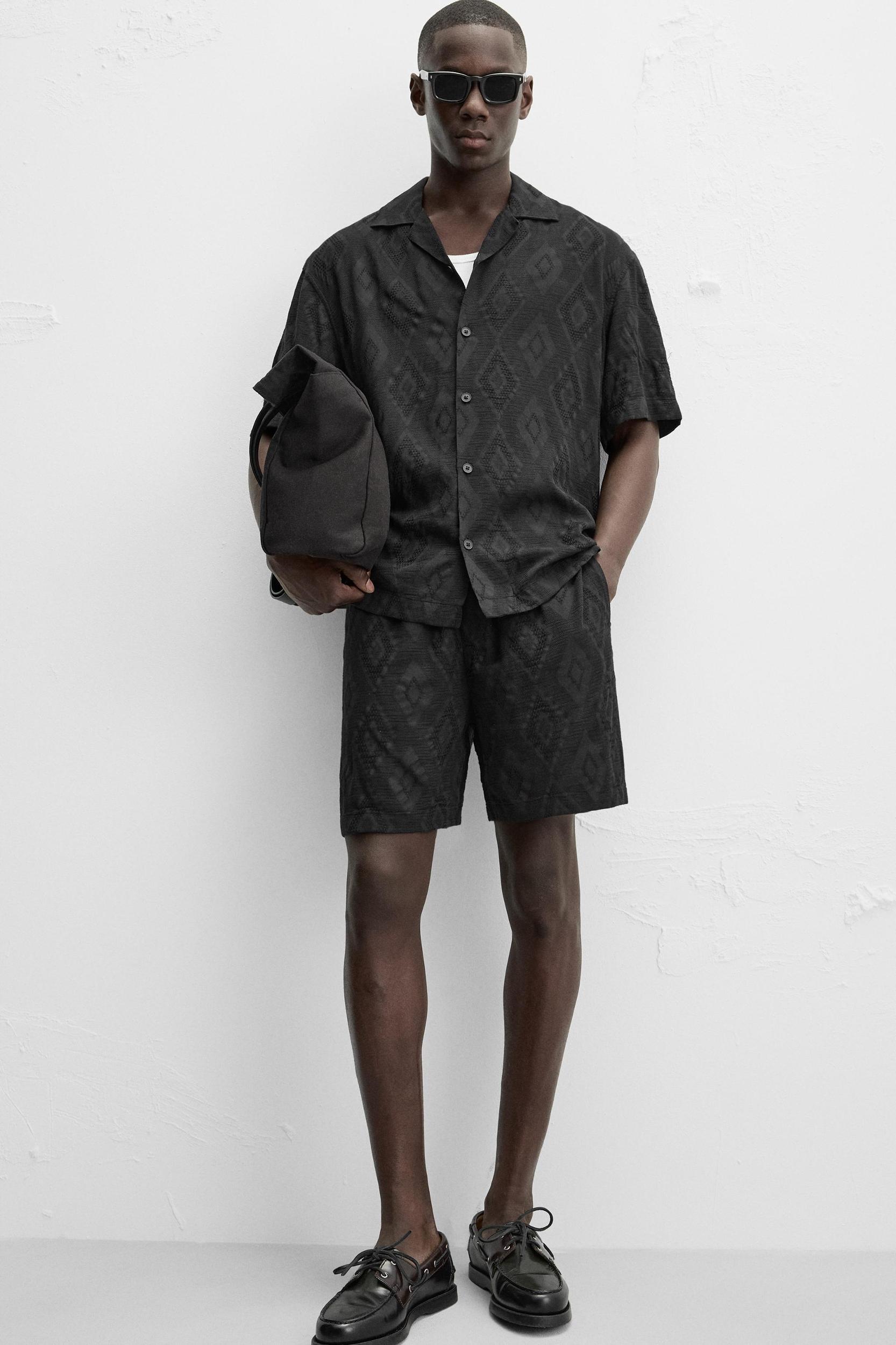 GEOMETRIC JACQUARD SHORTS Product Image