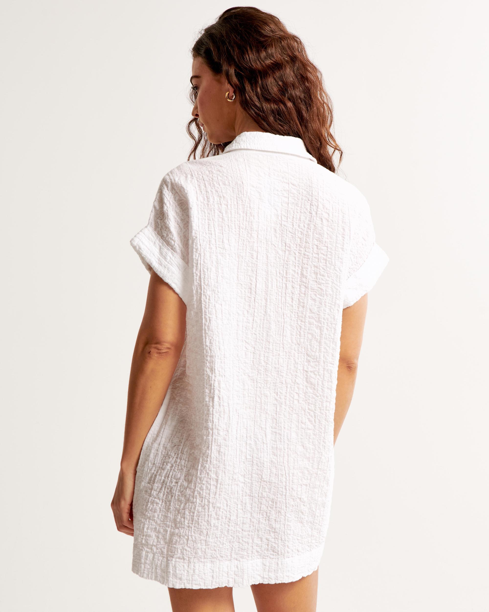Textured Button-Through Shirt Dress Product Image
