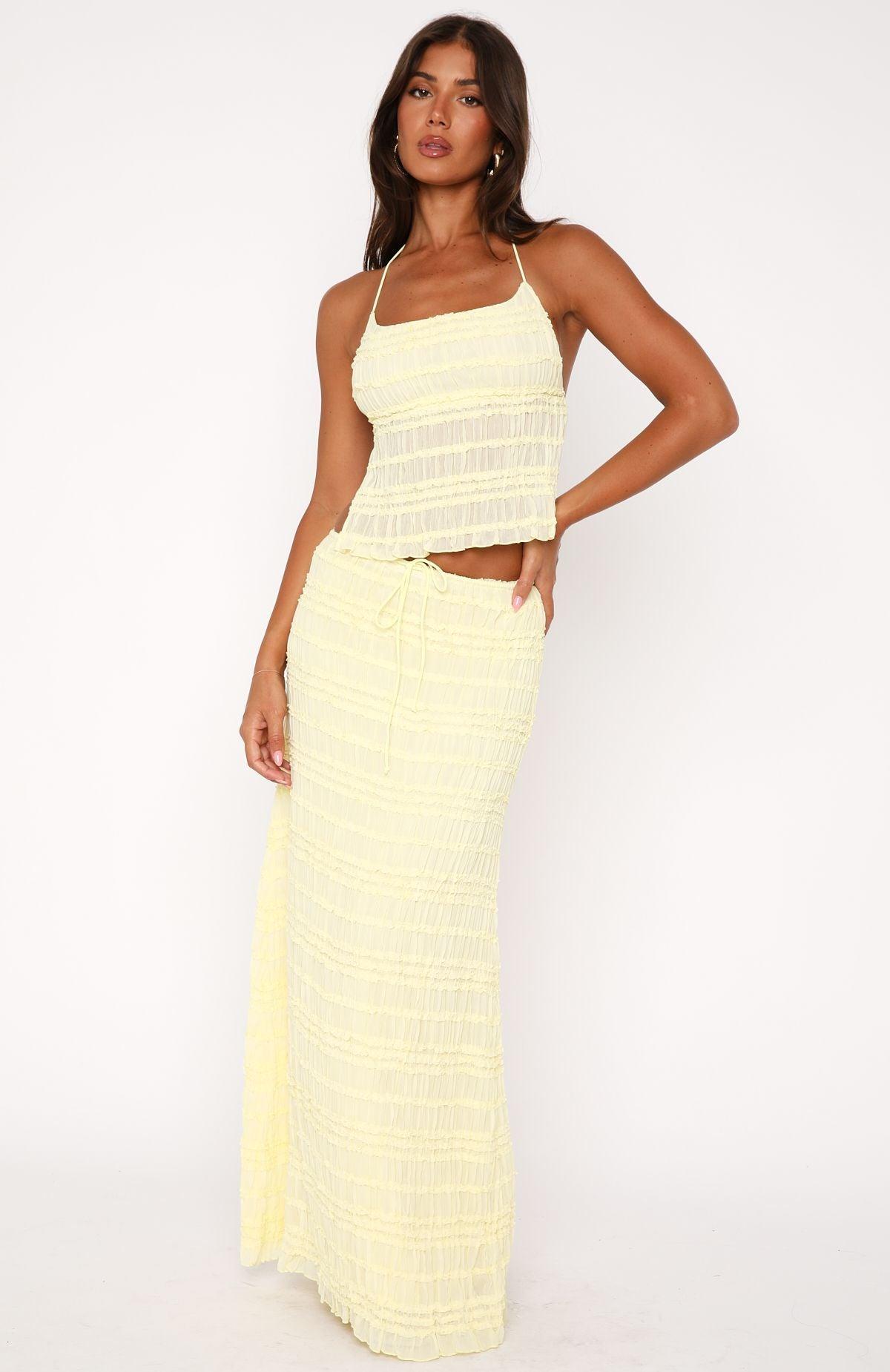 Hold Out Maxi Skirt Lemon Product Image