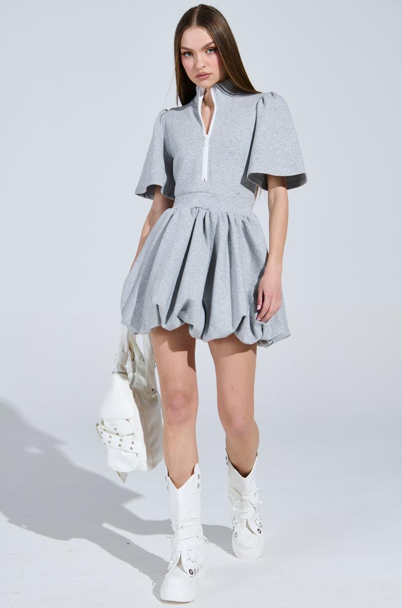 NAME OF THE GAME SHORT SLEEVE ZIPPERED MINI DRESS Product Image