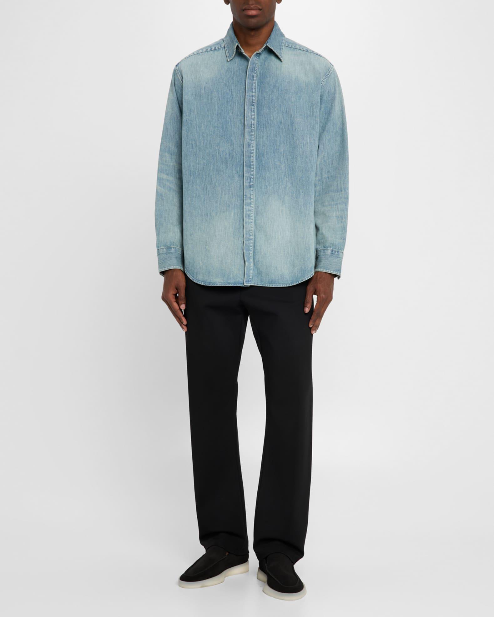 Mens Denim Button-Down Shirt Product Image