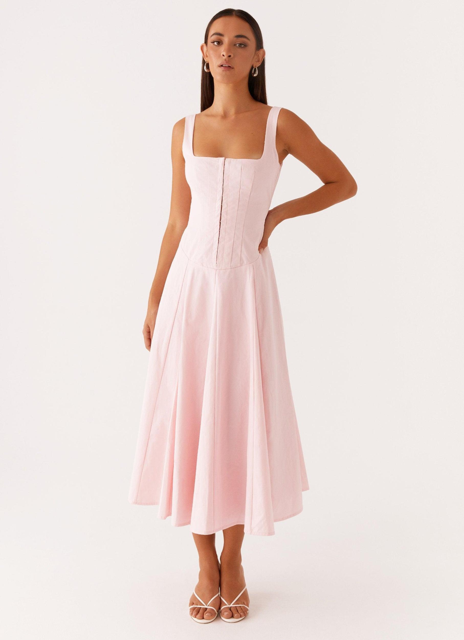 Ebony Midi Dress - Pastel Pink Girls Product Image