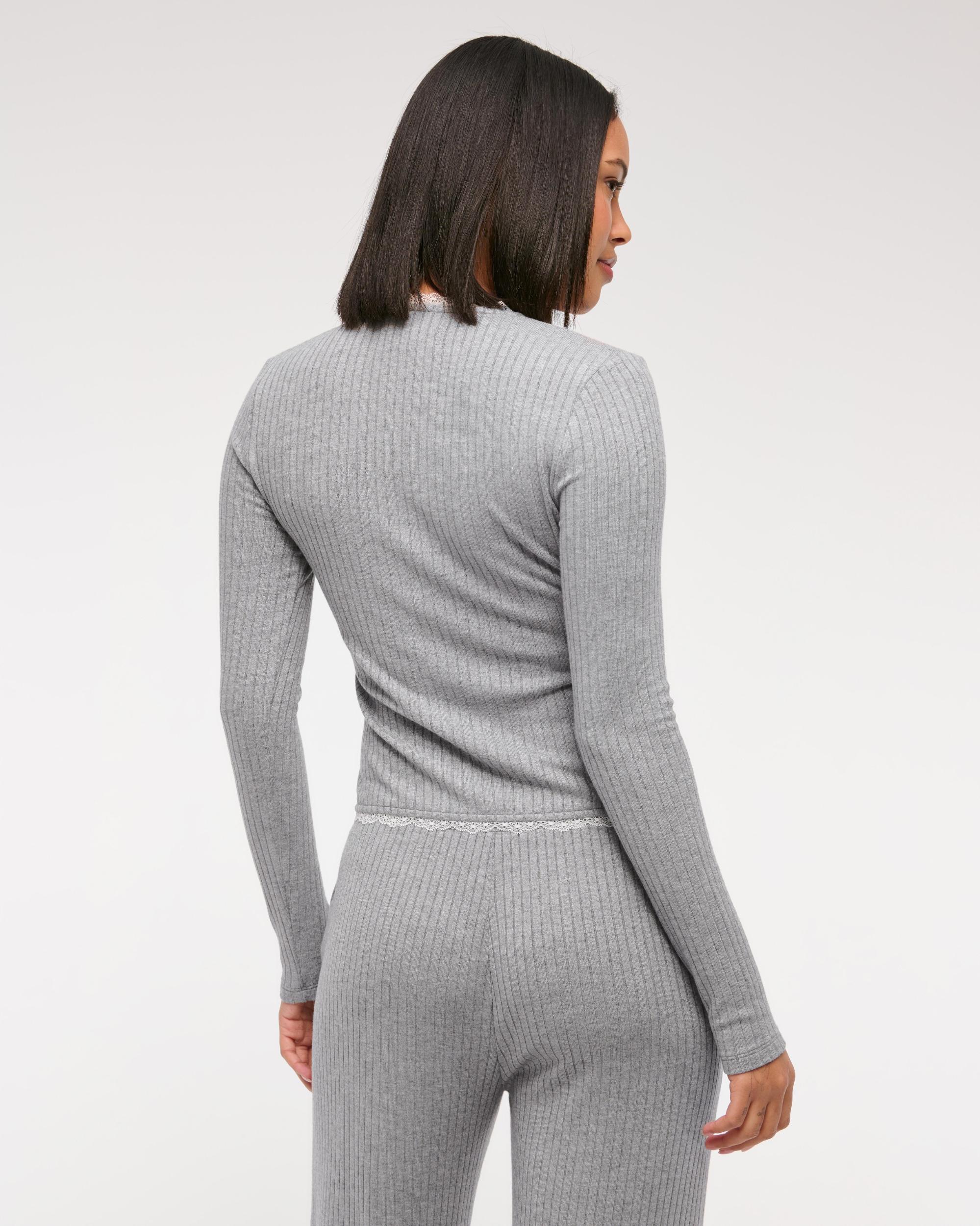 Long-Sleeve Lounge Button-Through Top Product Image