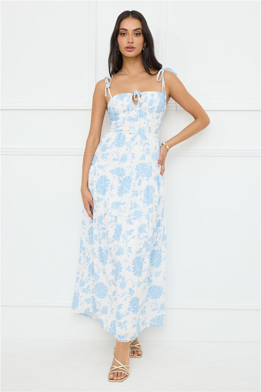 Sizzle And Stun Maxi Dress Blue Product Image