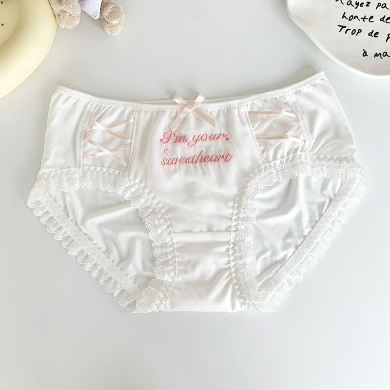 Lettering Ribbon Accent Panty Product Image
