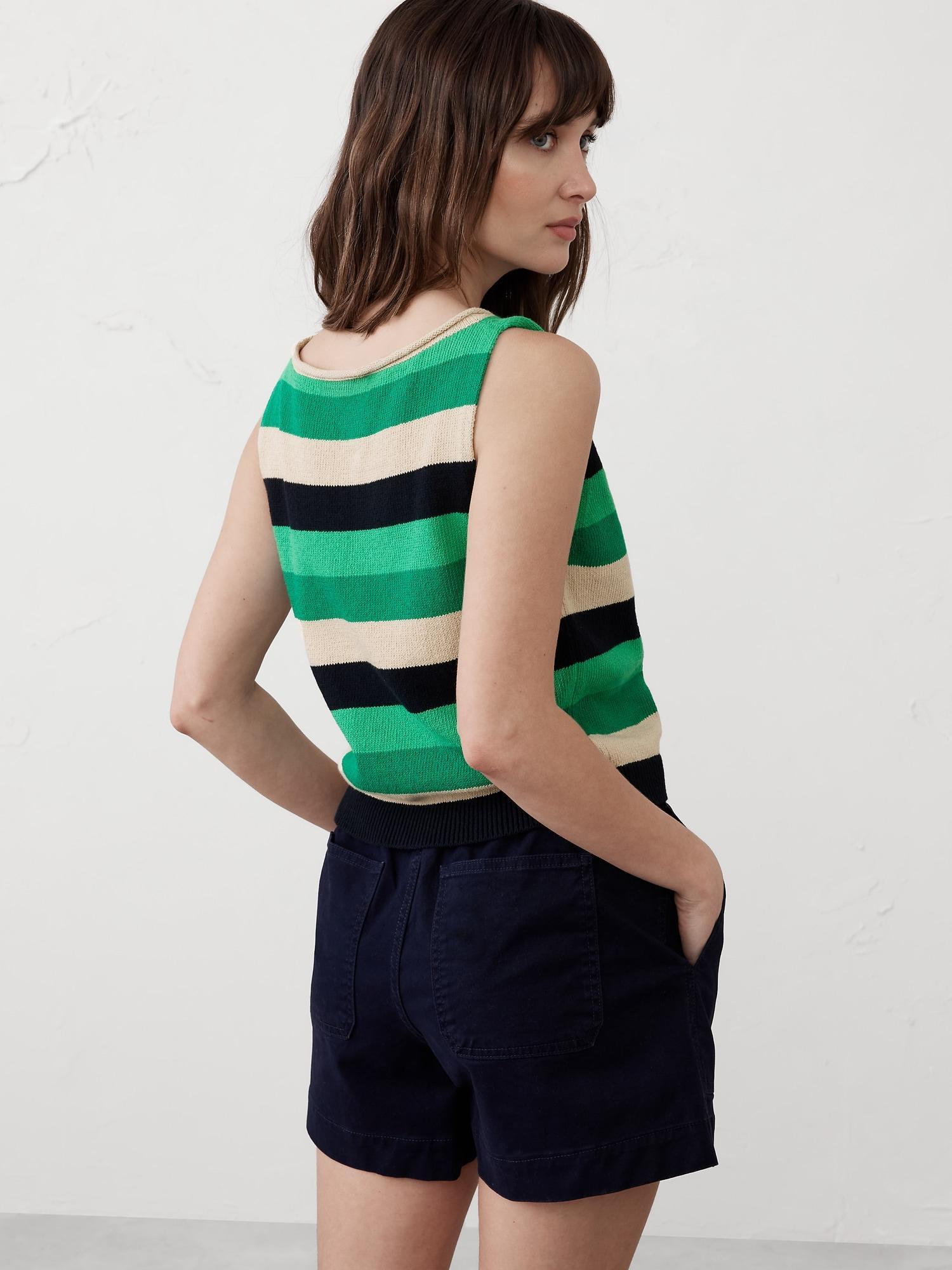 Cropped Boat-Neck Shell Product Image