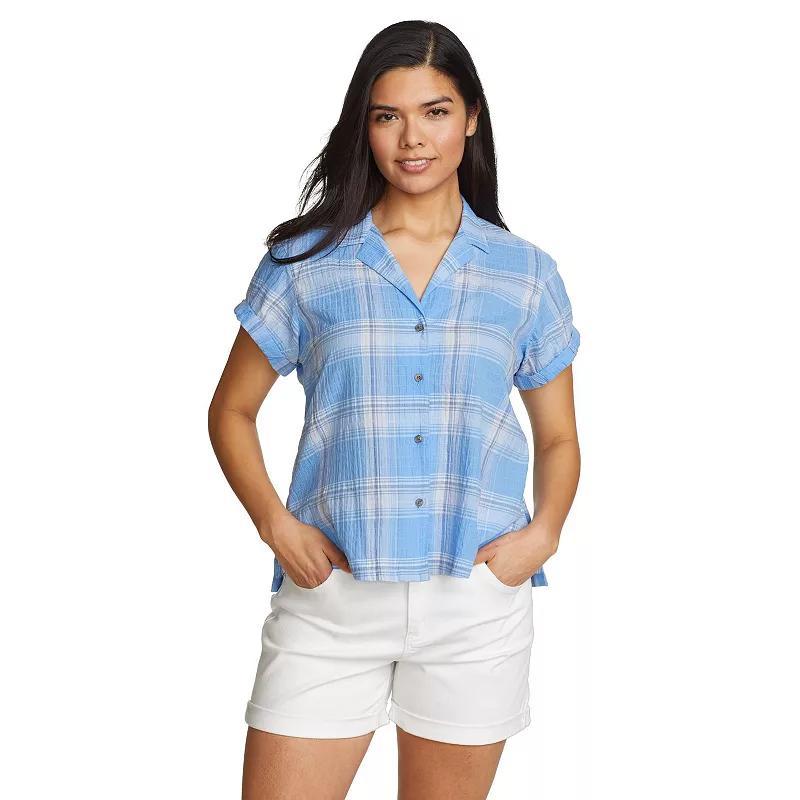 Womens Eddie Bauer Packable Camp Shirt White Product Image