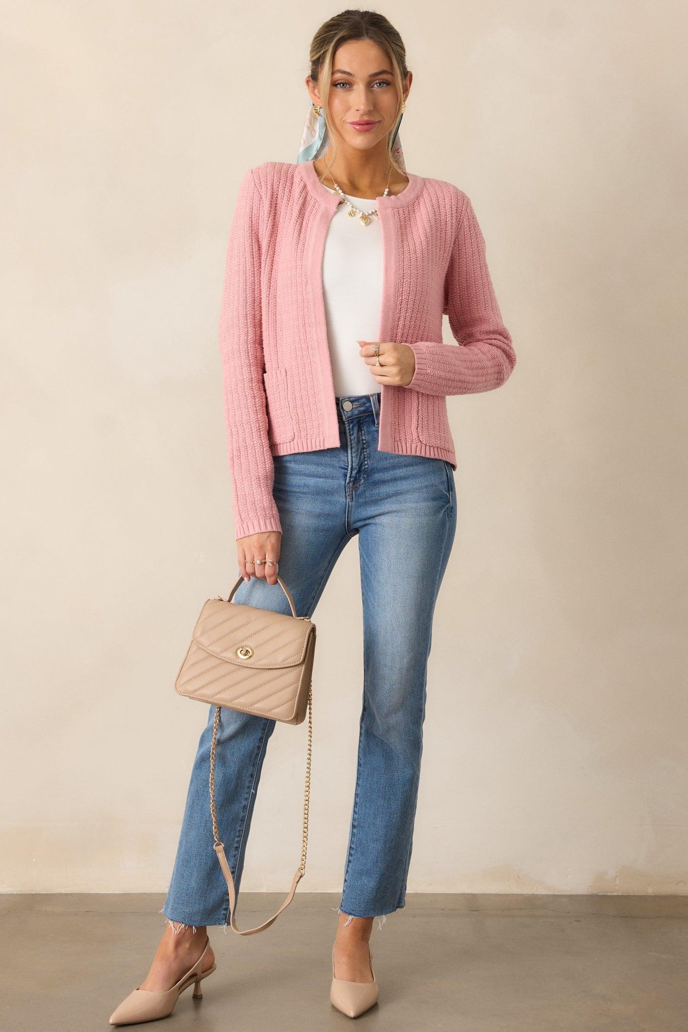 Which Chapter Rose Knit Cardigan Product Image