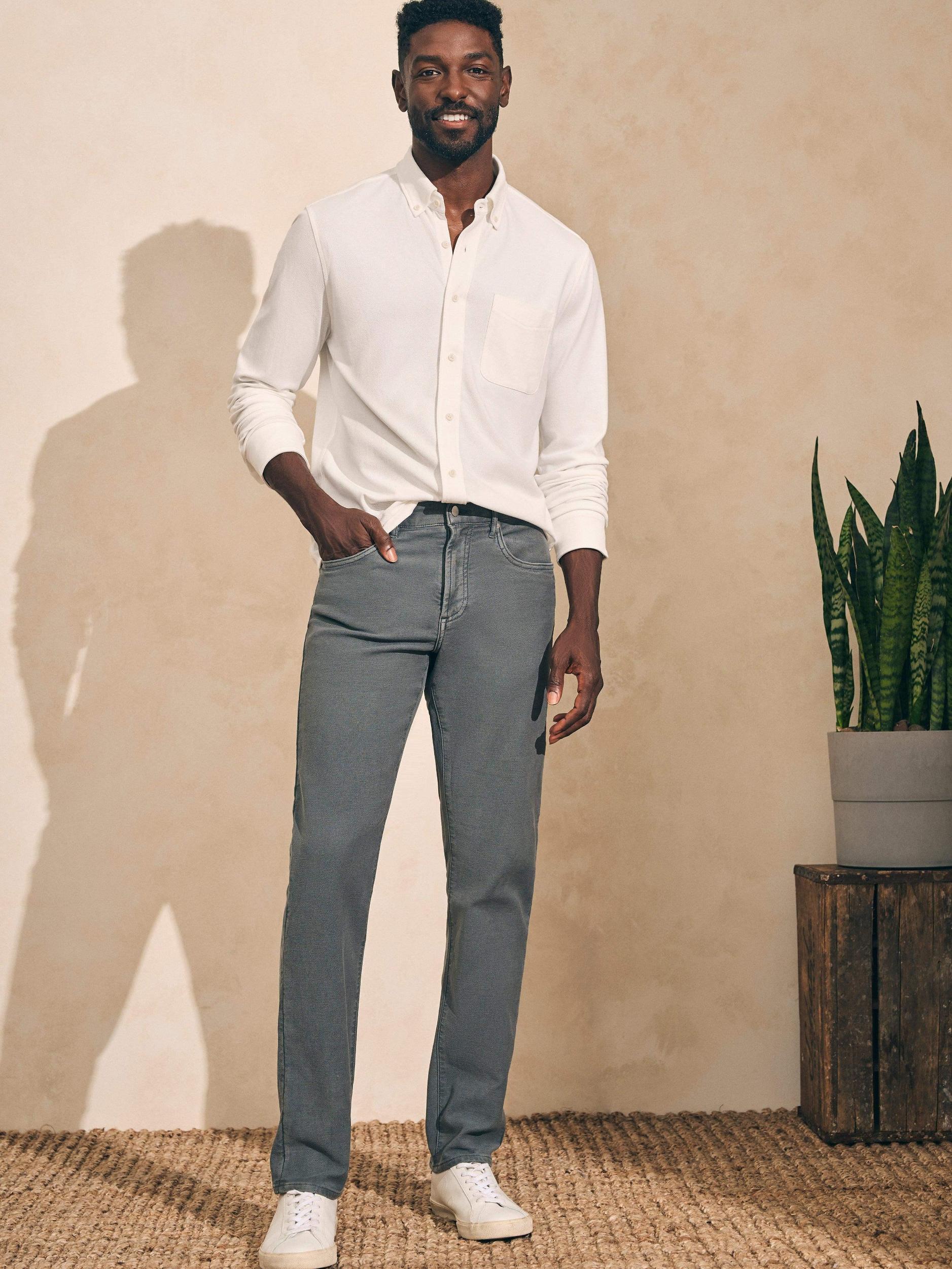 Stretch Terry 5-Pocket Pant - Slate Male Product Image