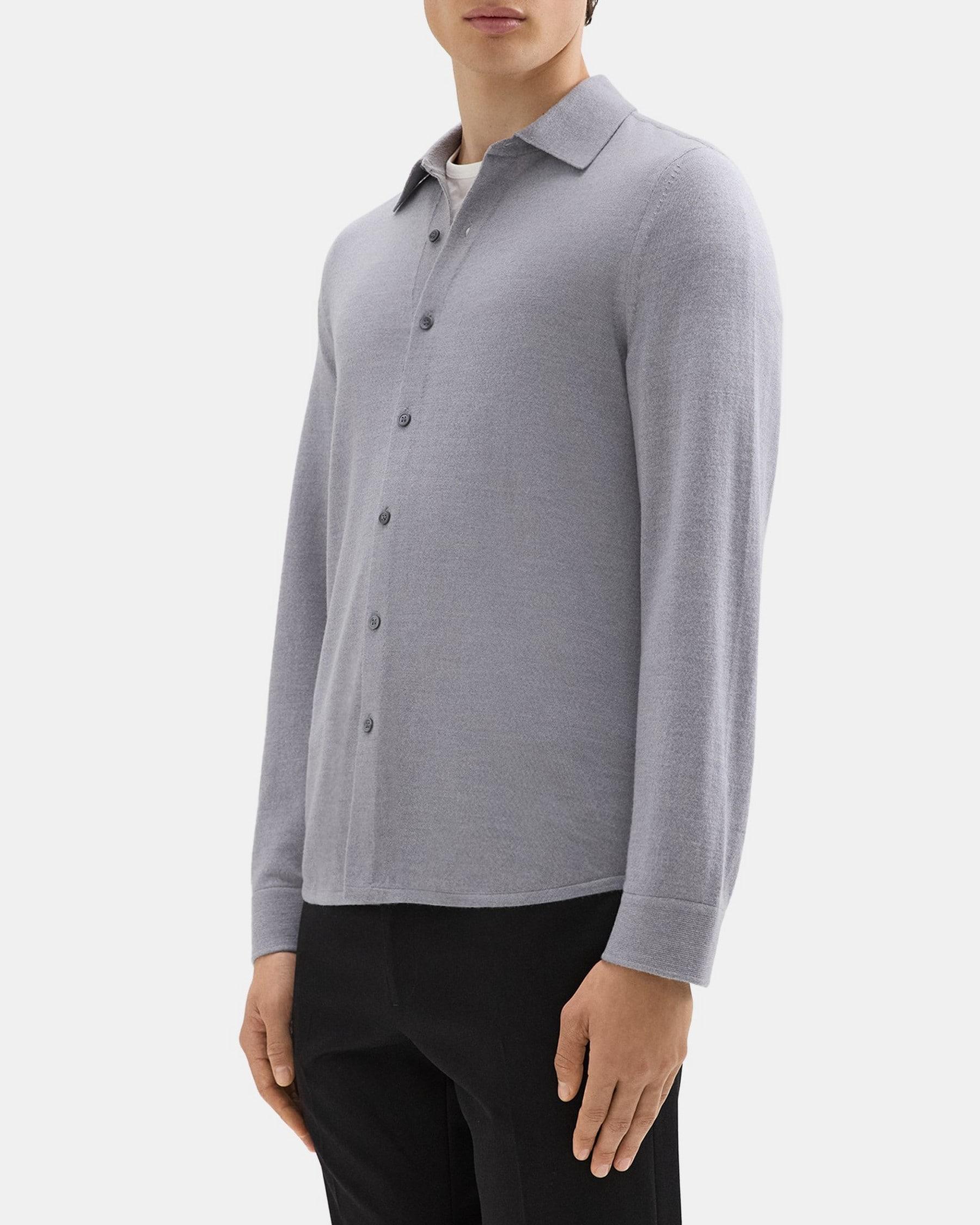 Standard-Fit Shirt in Merino Wool Product Image