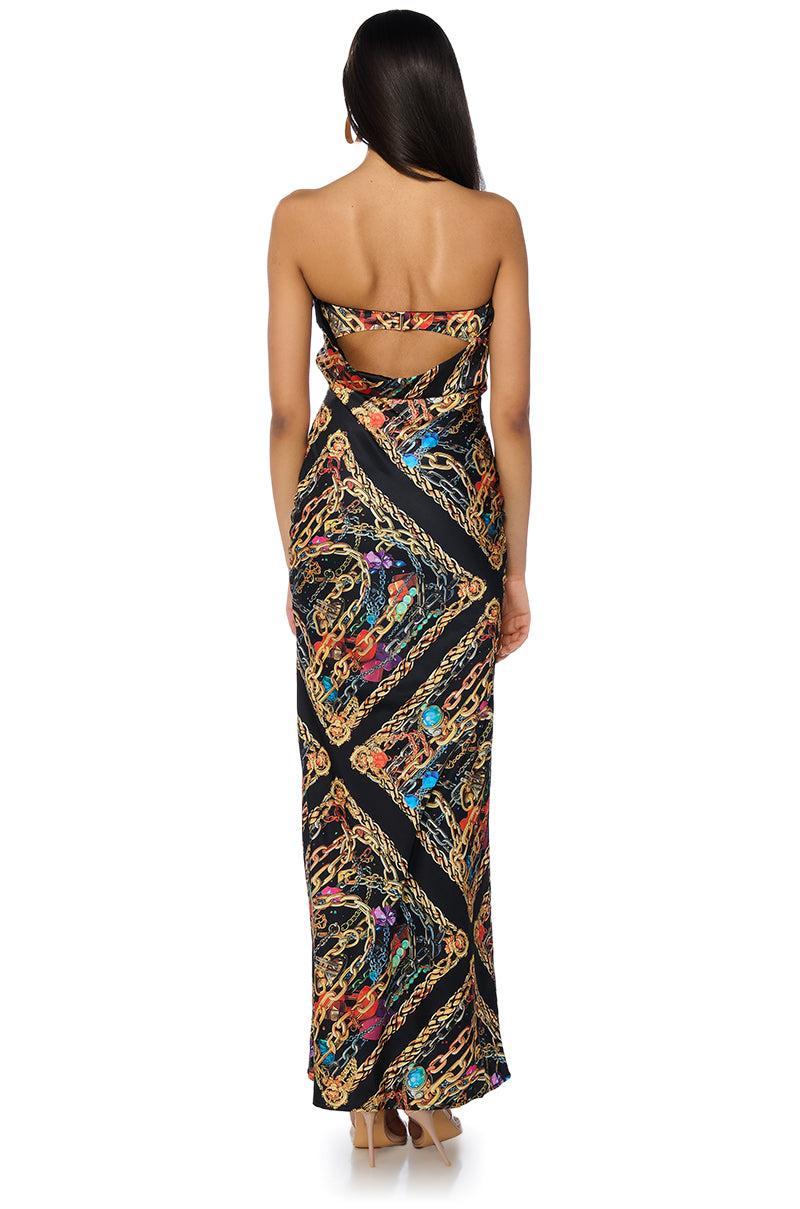 CHAINMAIL SATIN MAXI DRESS Product Image