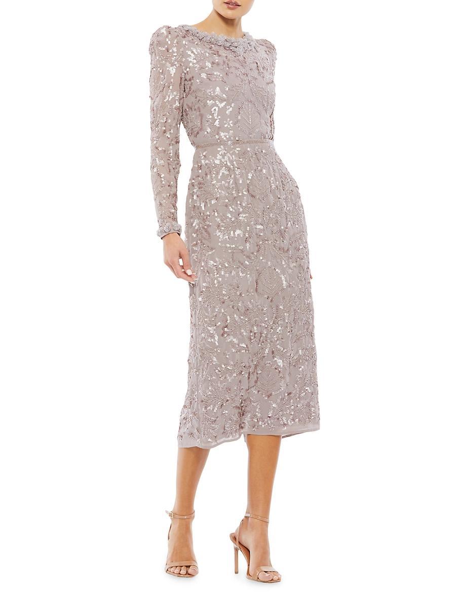 Womens Embellished Sheath Midi-Dress Product Image