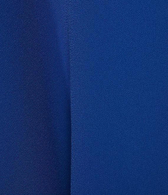 Trina Turk Daiquiri Silky Satin Back Crepe Boat Neck Long Cape Sleeve Shift Dress Product Image
