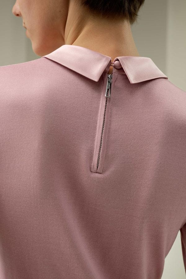 Elitist Silk Knitted Top with Collar Product Image