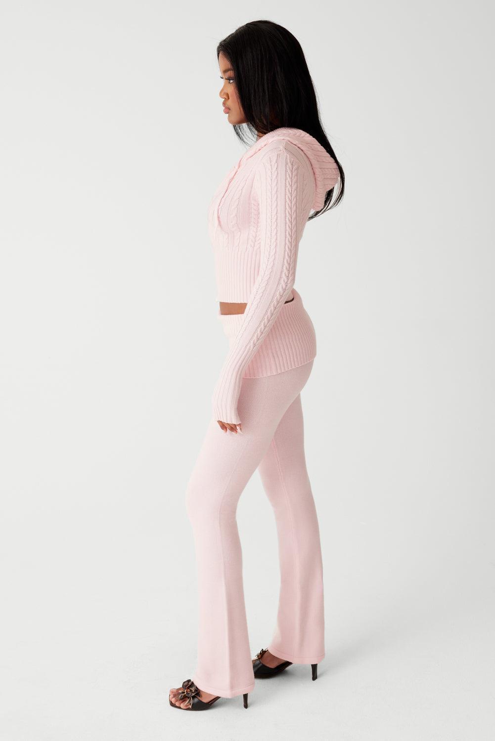 Mason Cloud Knit Flare Pant - Rose Quartz Product Image