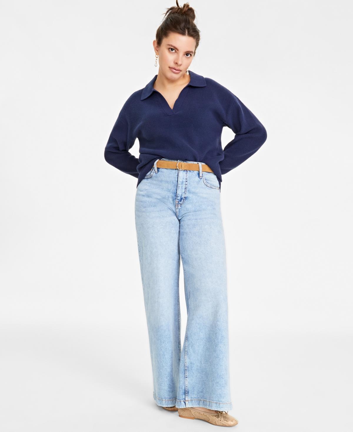 On 34th Womens High Rise Wide-Leg Jeans, Regular and Short, Created for Macys Product Image