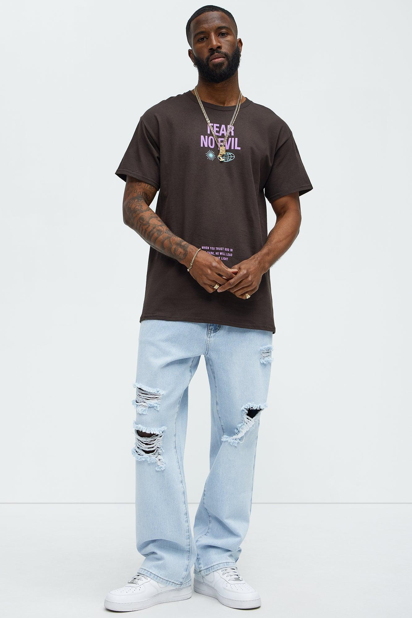 Fear No Evil Repent Oversized Short Sleeve Tee - Chocolate Product Image