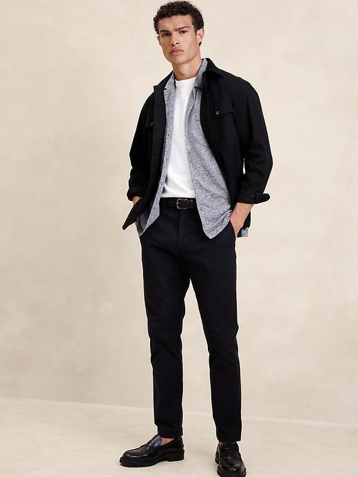 Linen-Blend Button-Down Polo Product Image