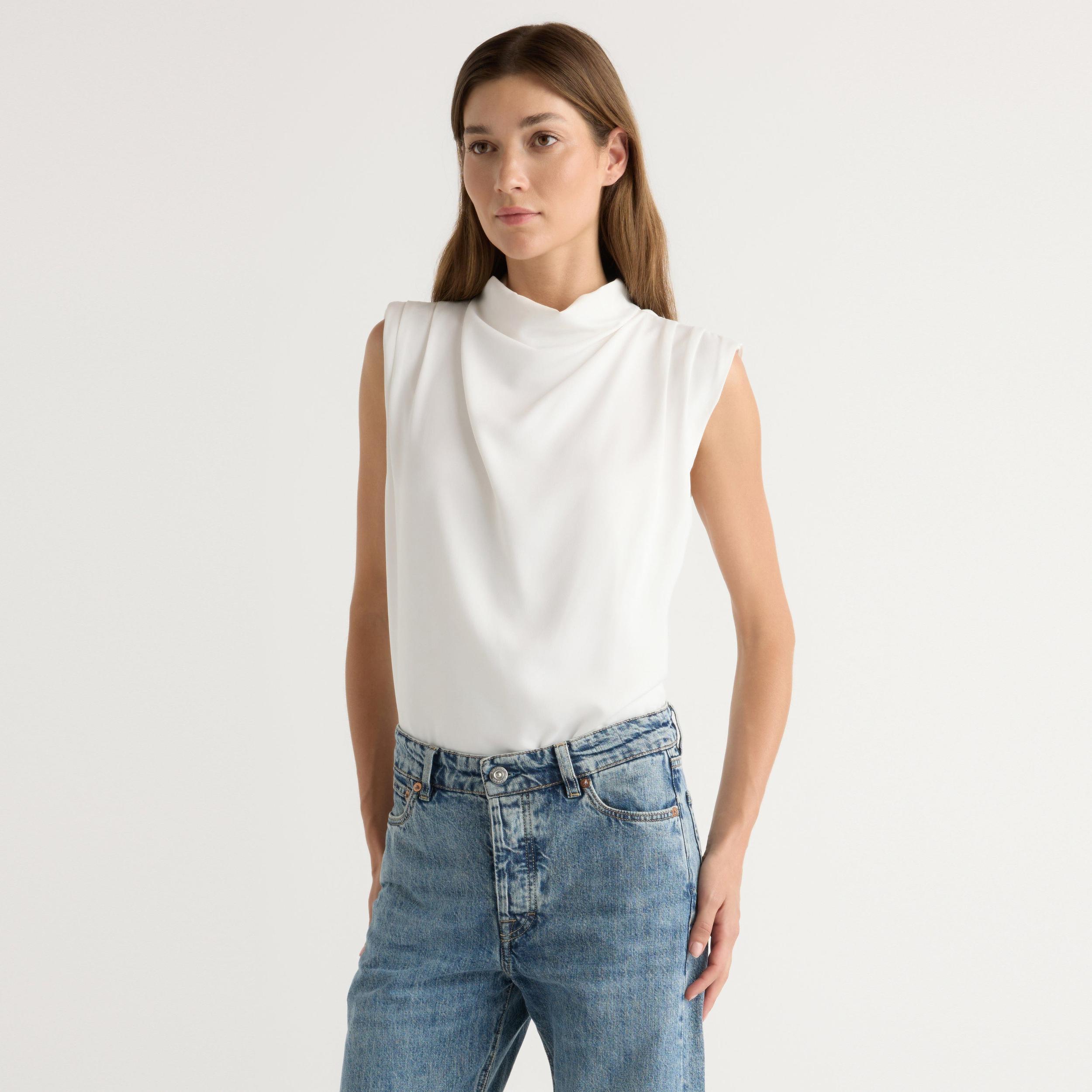 Allegra Gathered-Neck Sleeveless Blouse Product Image
