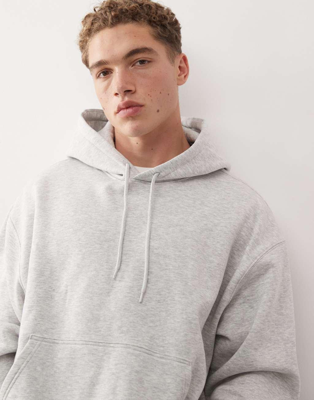 Weekday oversized hoodie in gray melange Product Image