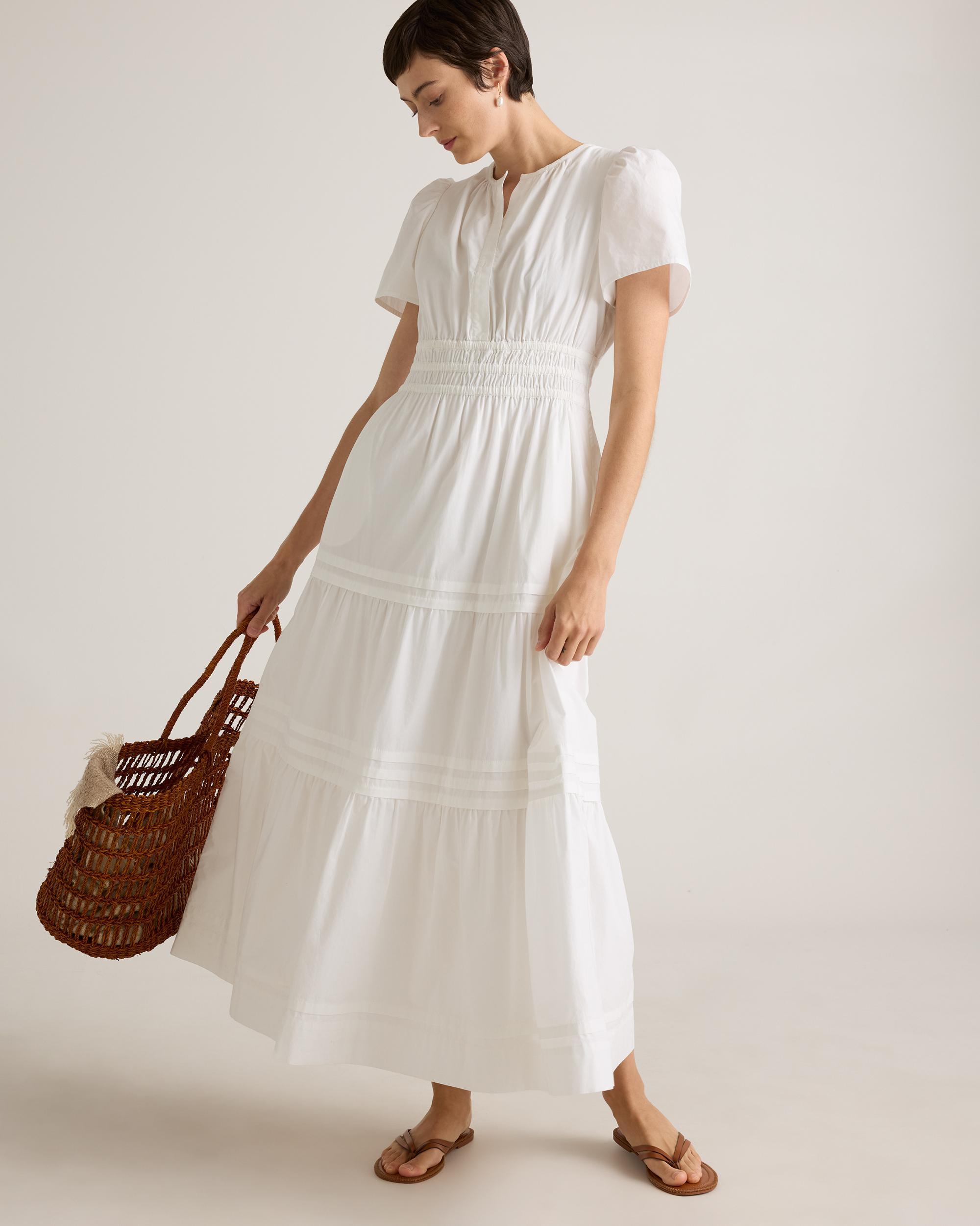 Quince | Women's Poplin Tiered Maxi Dress Size XS, Cotton Product Image